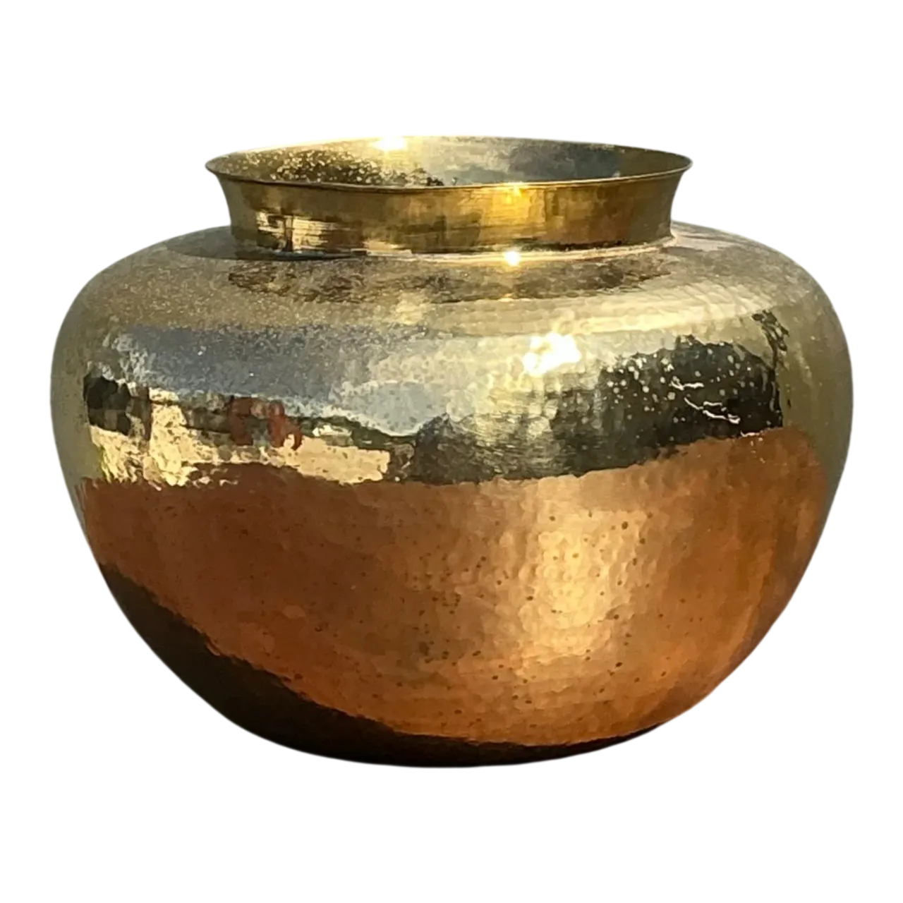 Vintage Hammered Brass Vase