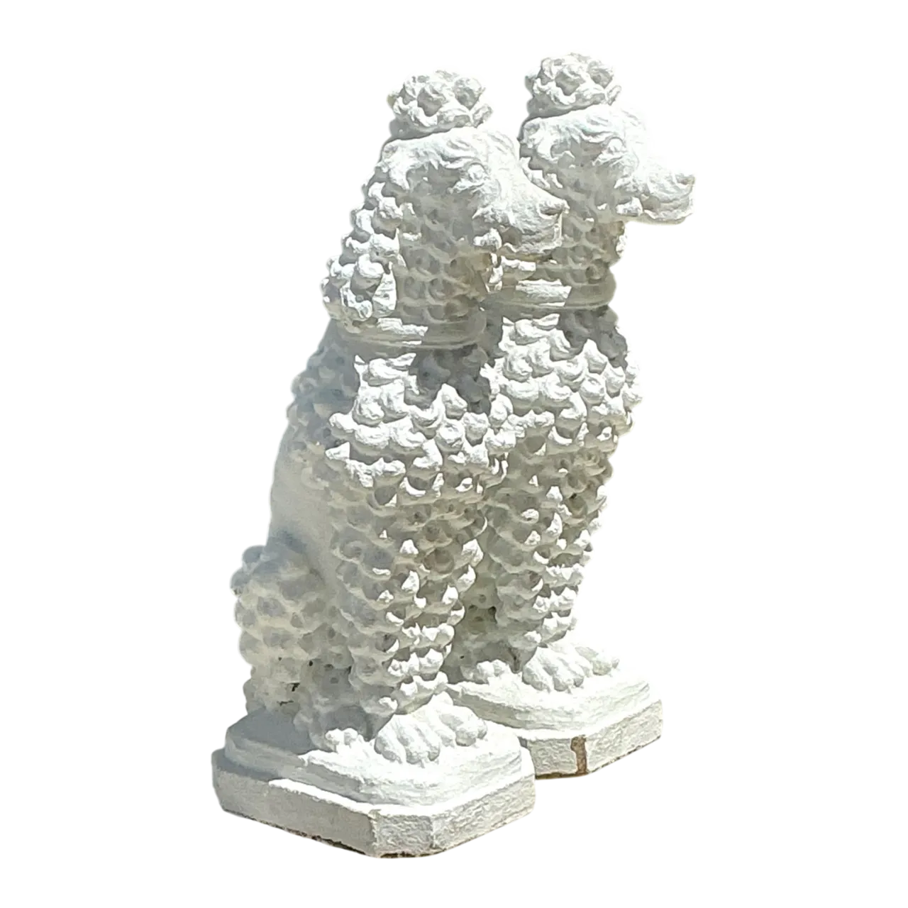 Vintage Cement French Poodle Figures