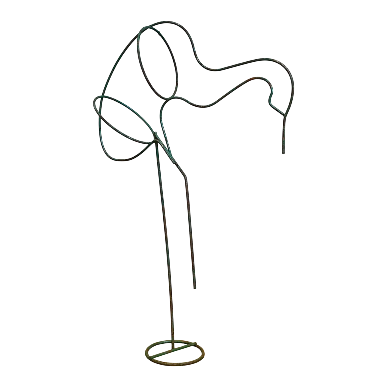 Vintage Patinated Metal Bird Form Sculpture