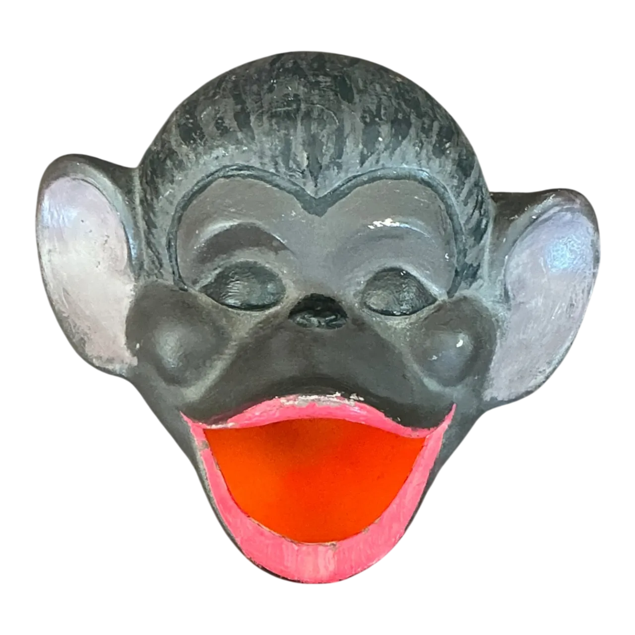 Vintage Painted Monkey Head Wall Pocket
