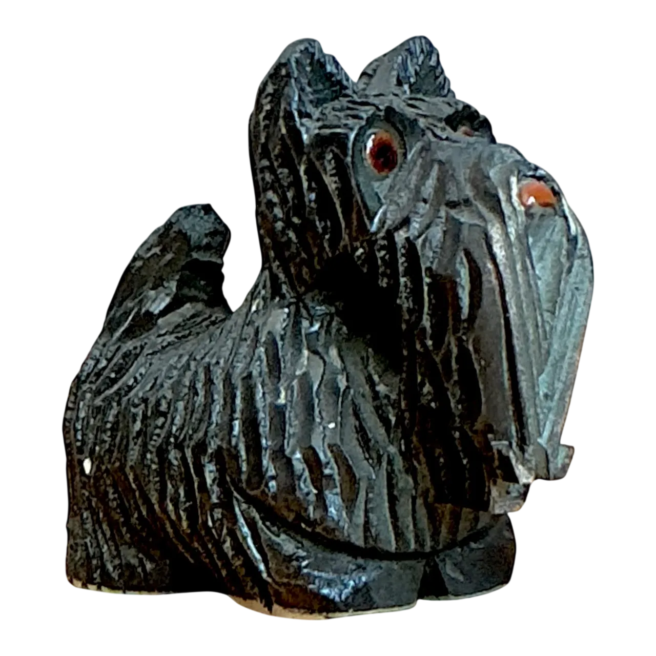 Vintage Wood Terrier Figurine