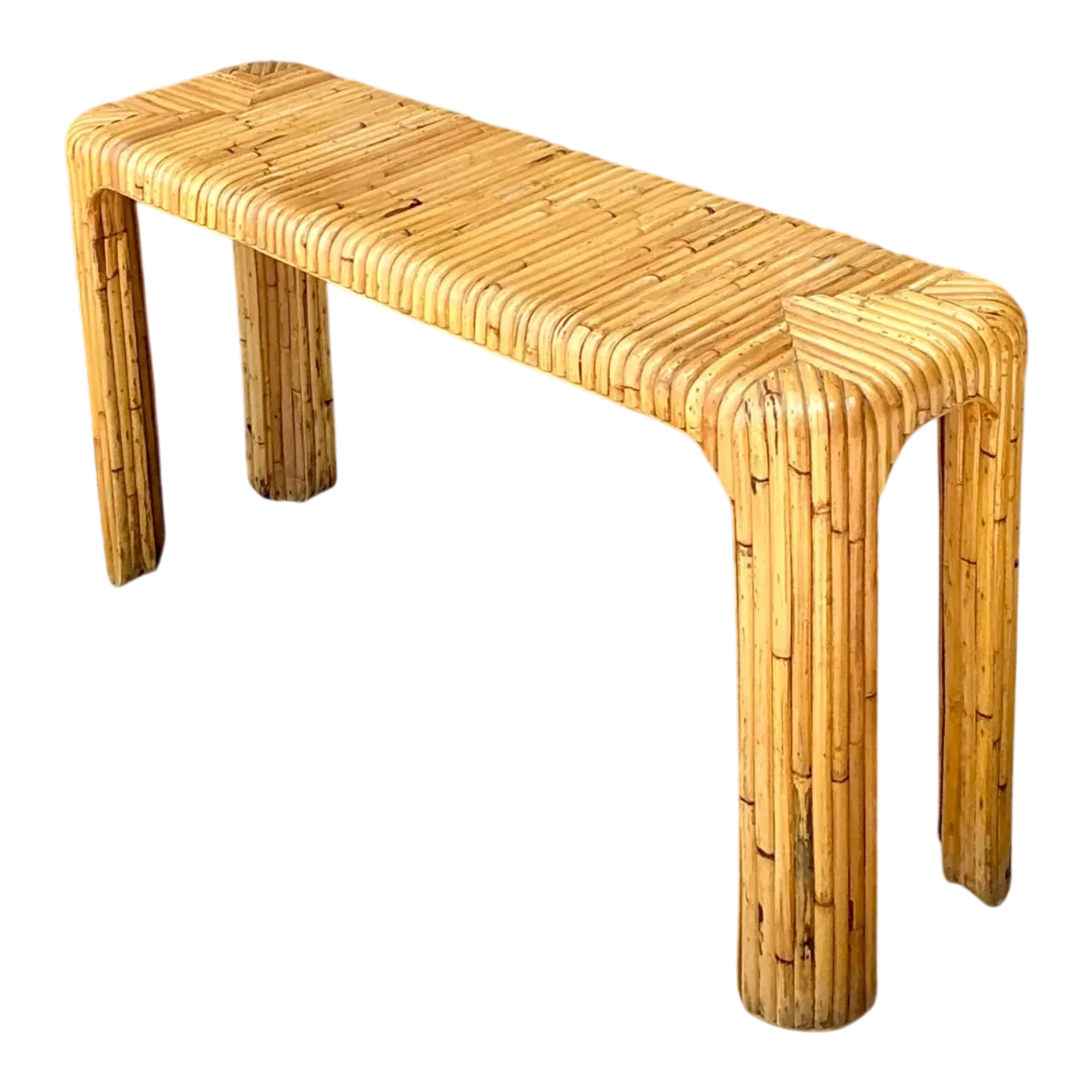 Vintage Rattan Waterfall Console Table