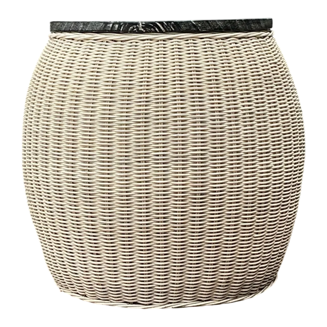 Vintage Rattan and Wood Side Table
