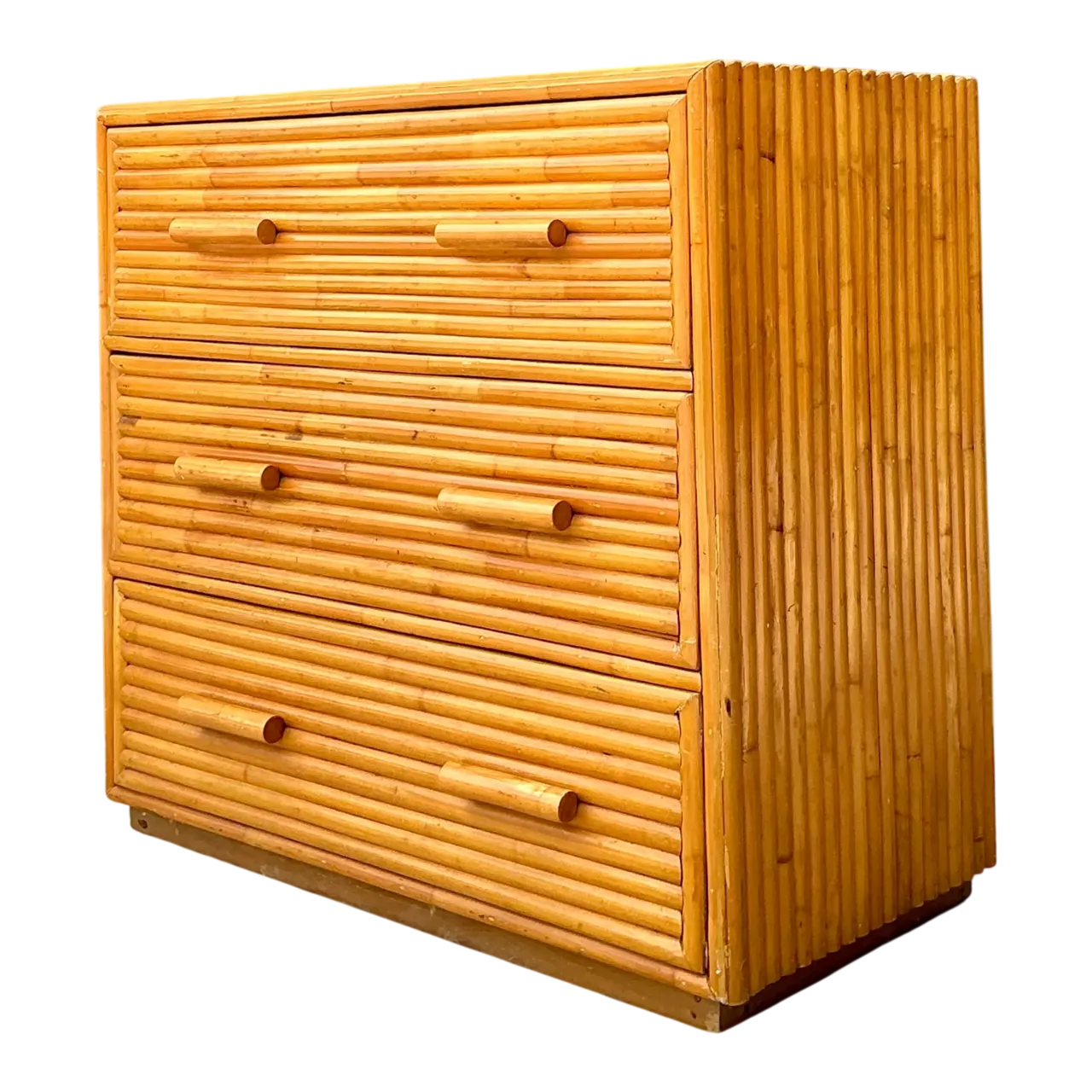 Vintage Bamboo Three-Drawer Chest