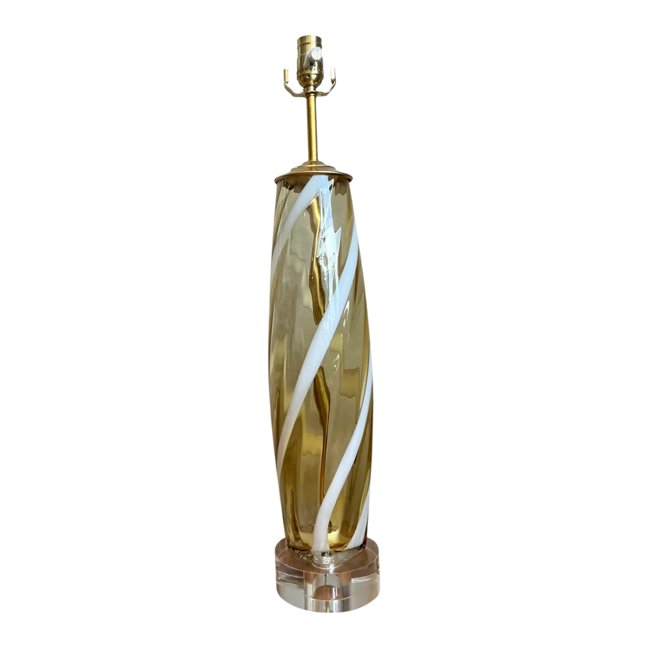 Vintage Murano Swirled Glass Table Lamp