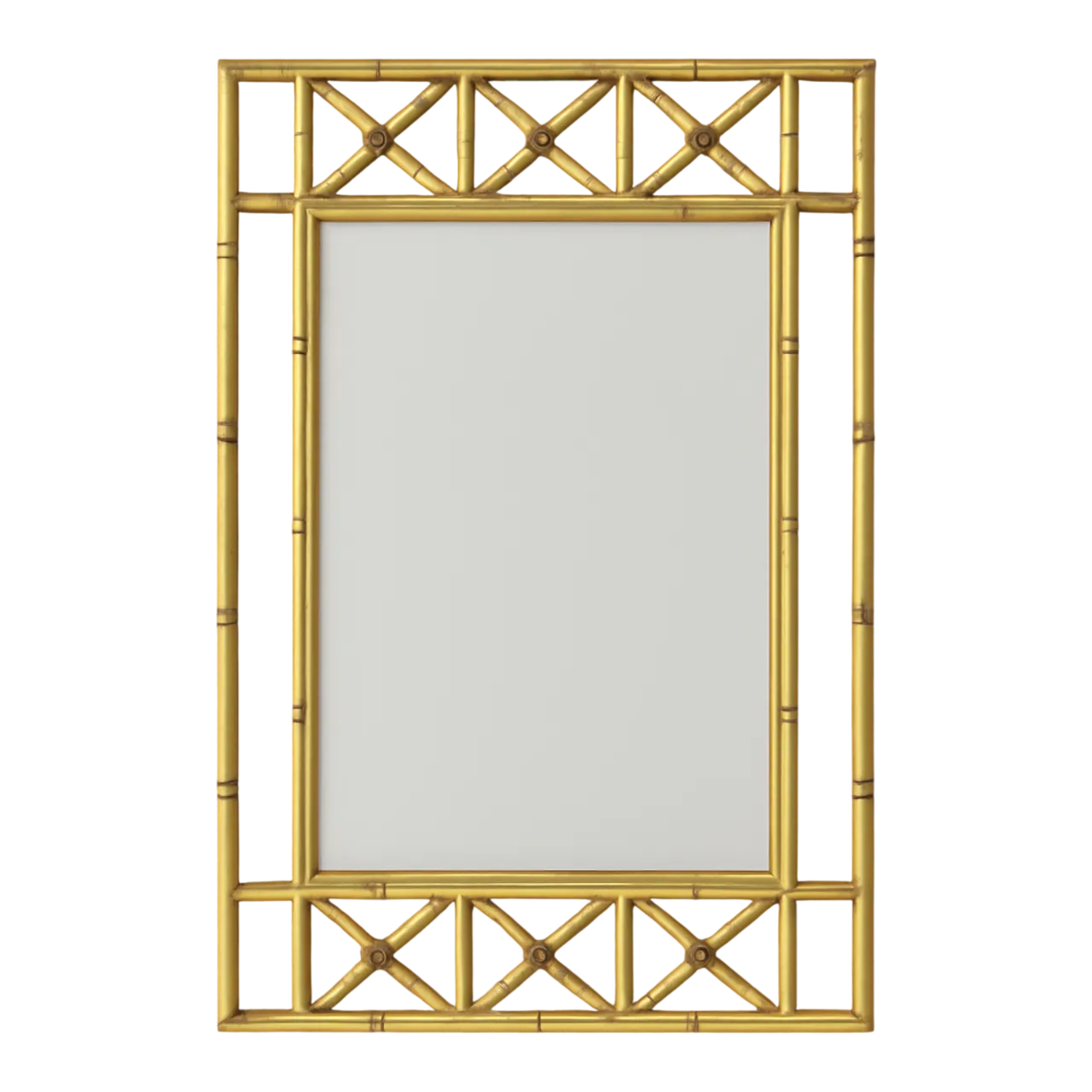 Vintage Faux Bamboo Rectangular Wall Mirror