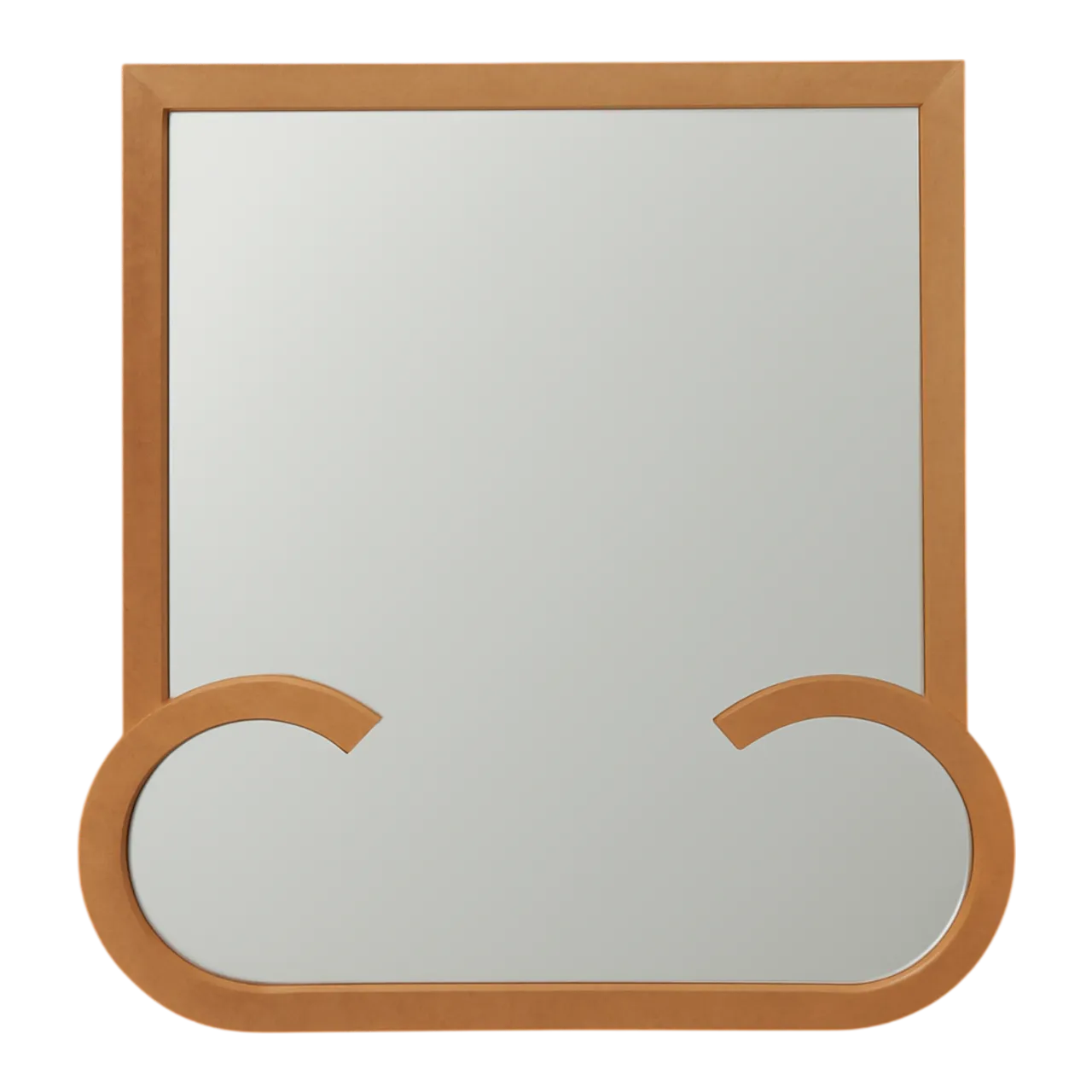 Vintage Grasscloth and Wood Wall Mirror