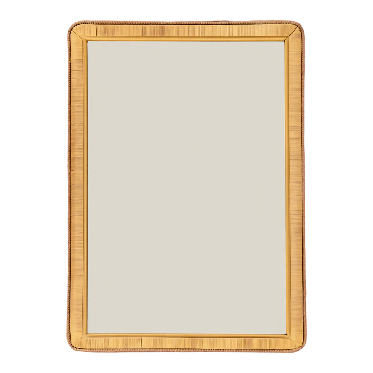Vintage Woven Rattan Frame Mirror