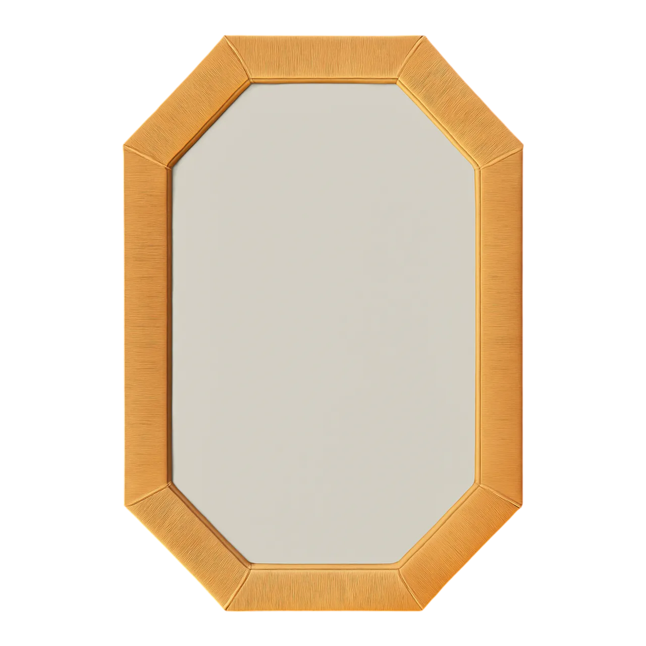 Vintage Octagonal Wrapped Rattan Frame Mirror
