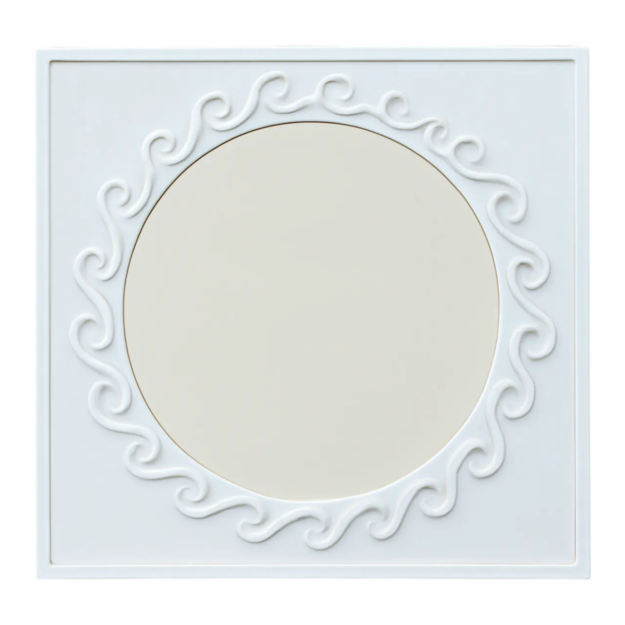 Vintage Wave Design Aluminum Mirror