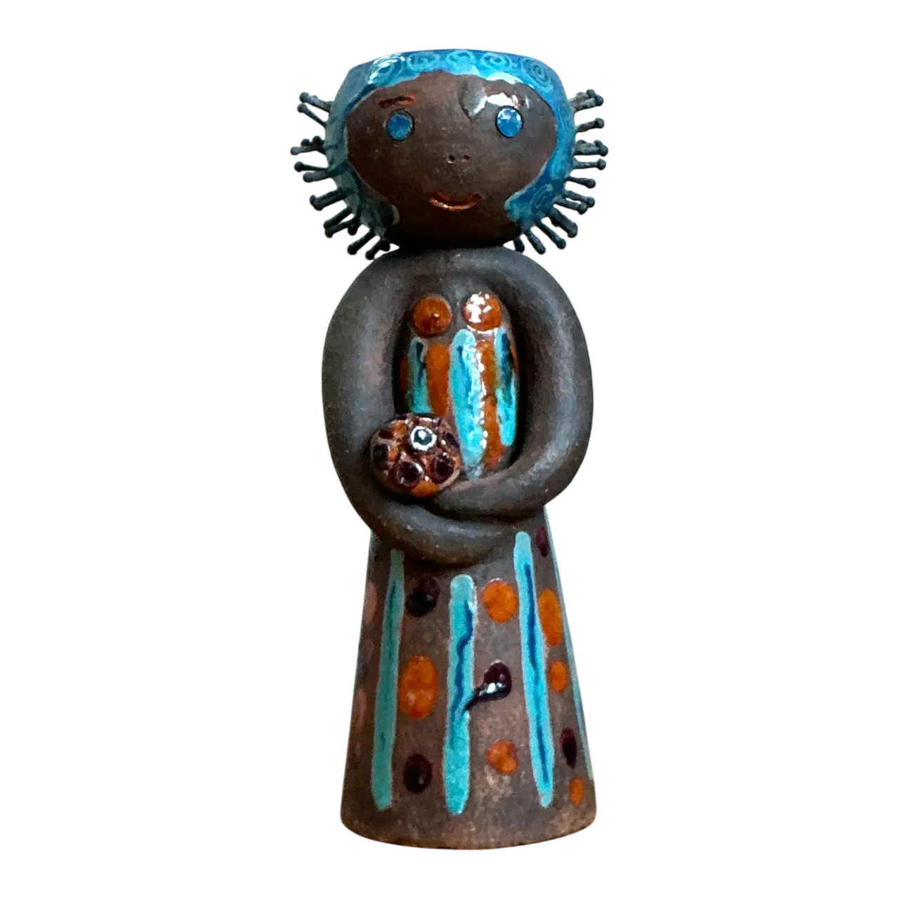 Vintage Hand Painted Ceramic Figurine Candlestick