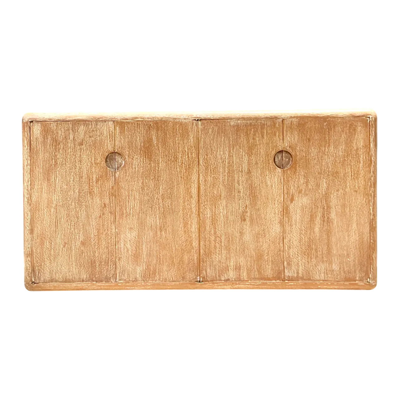Vintage Minimalist Washed Wood Credenza