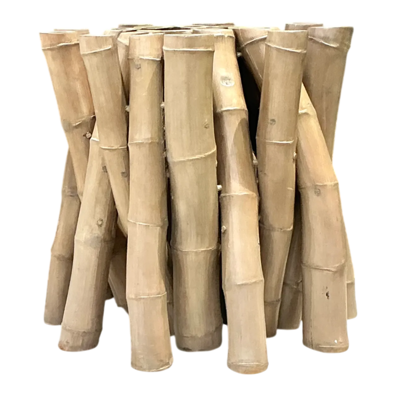 Vintage Budji Twisted Bamboo Dining Table Pedestal