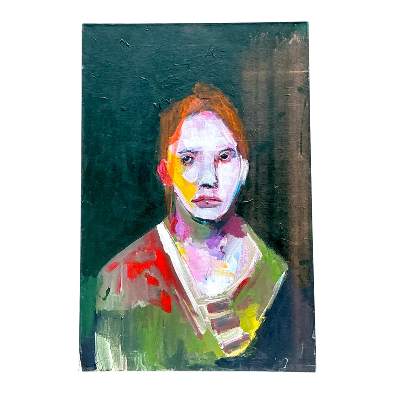 Vintage Abstract Figurative Oil Painting