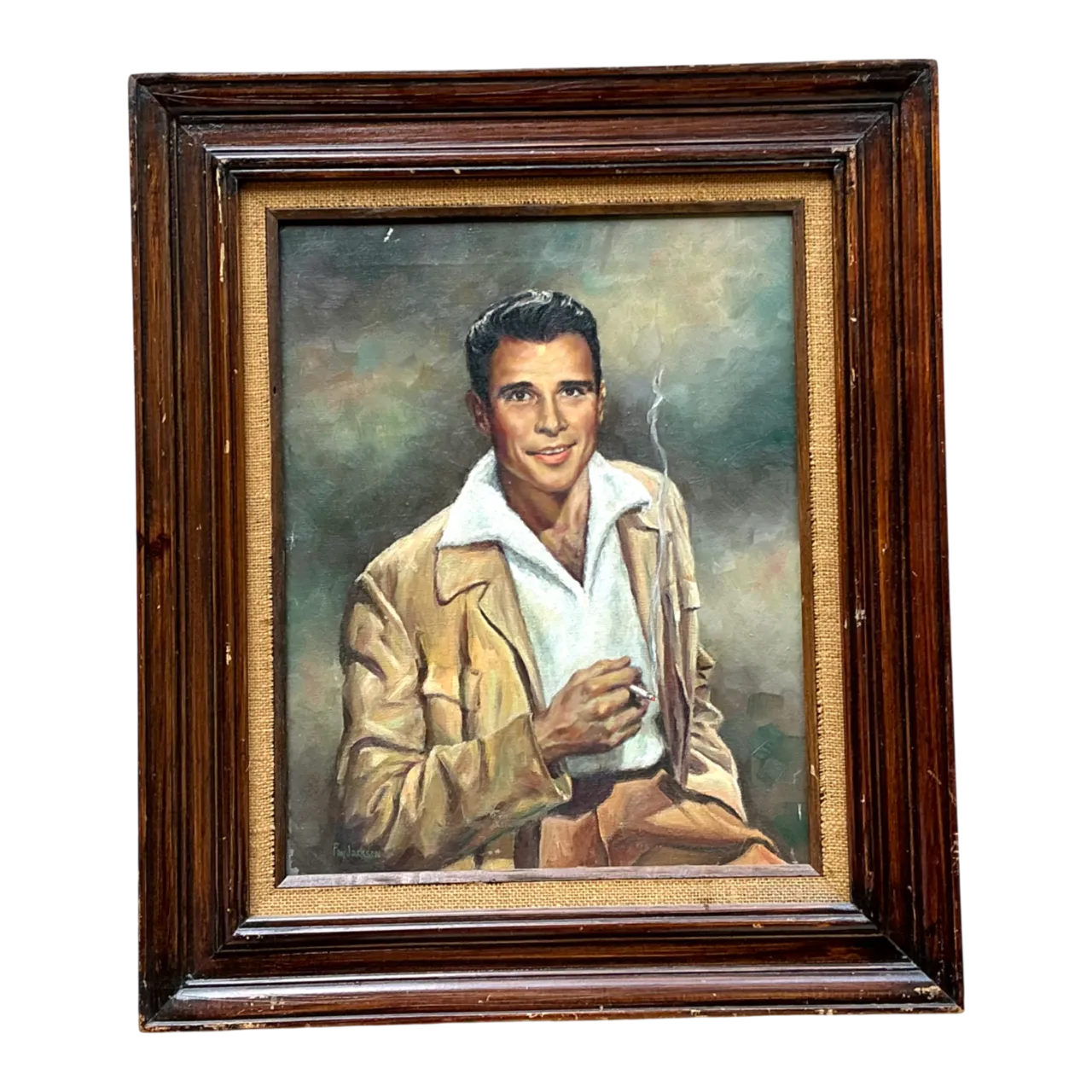 Vintage Framed Figurative Portrait Painting