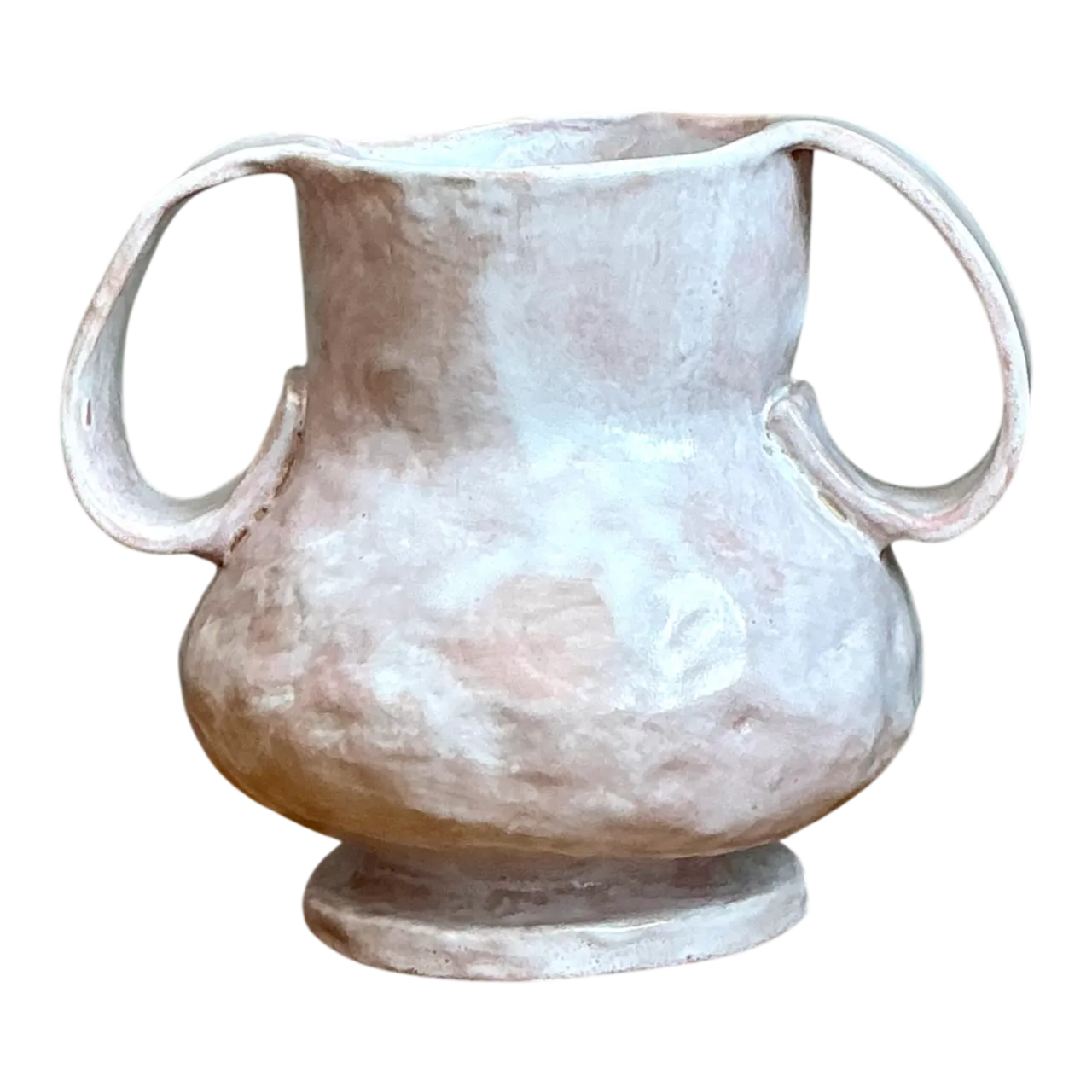 Vintage Biomorphic Ceramic Double Handle Vase