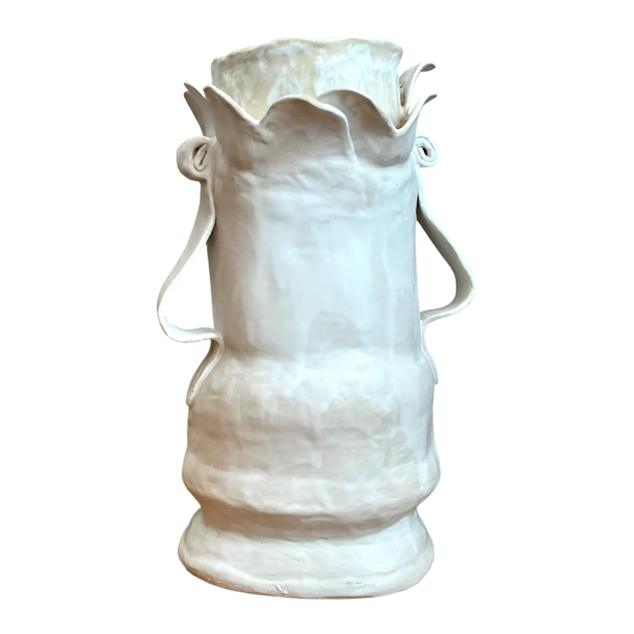 Vintage Biomorphic Sculptural Ceramic Vase With Handles