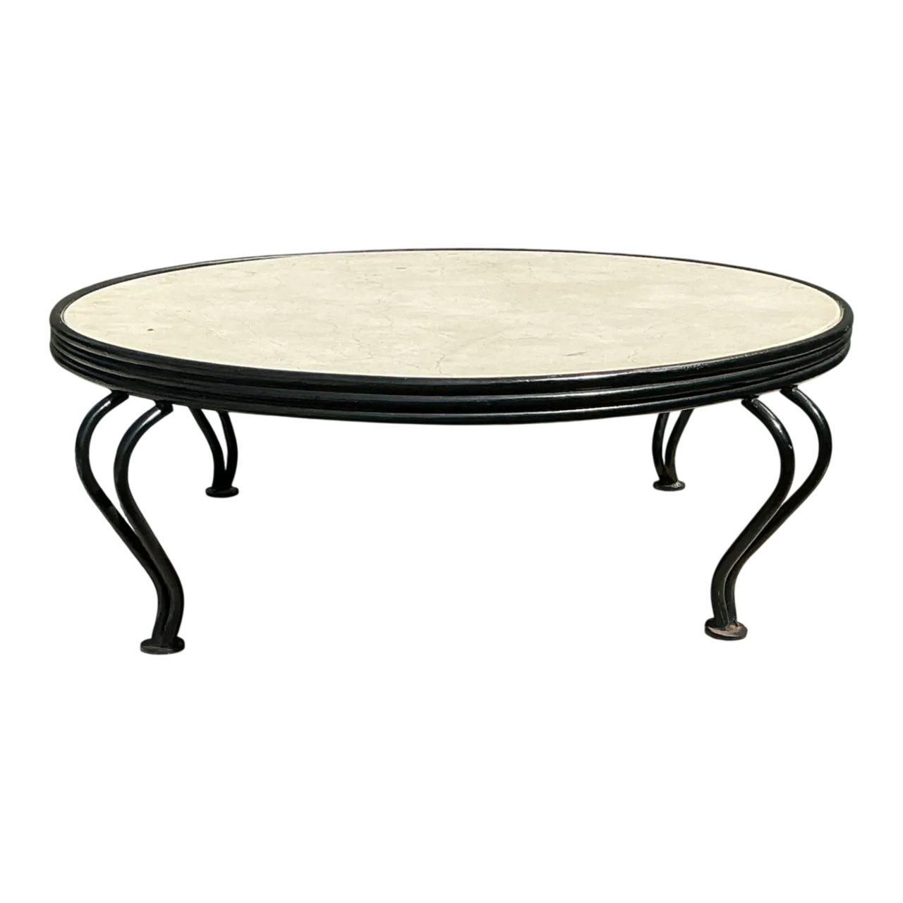 Vintage Round Stone Top Coffee Table