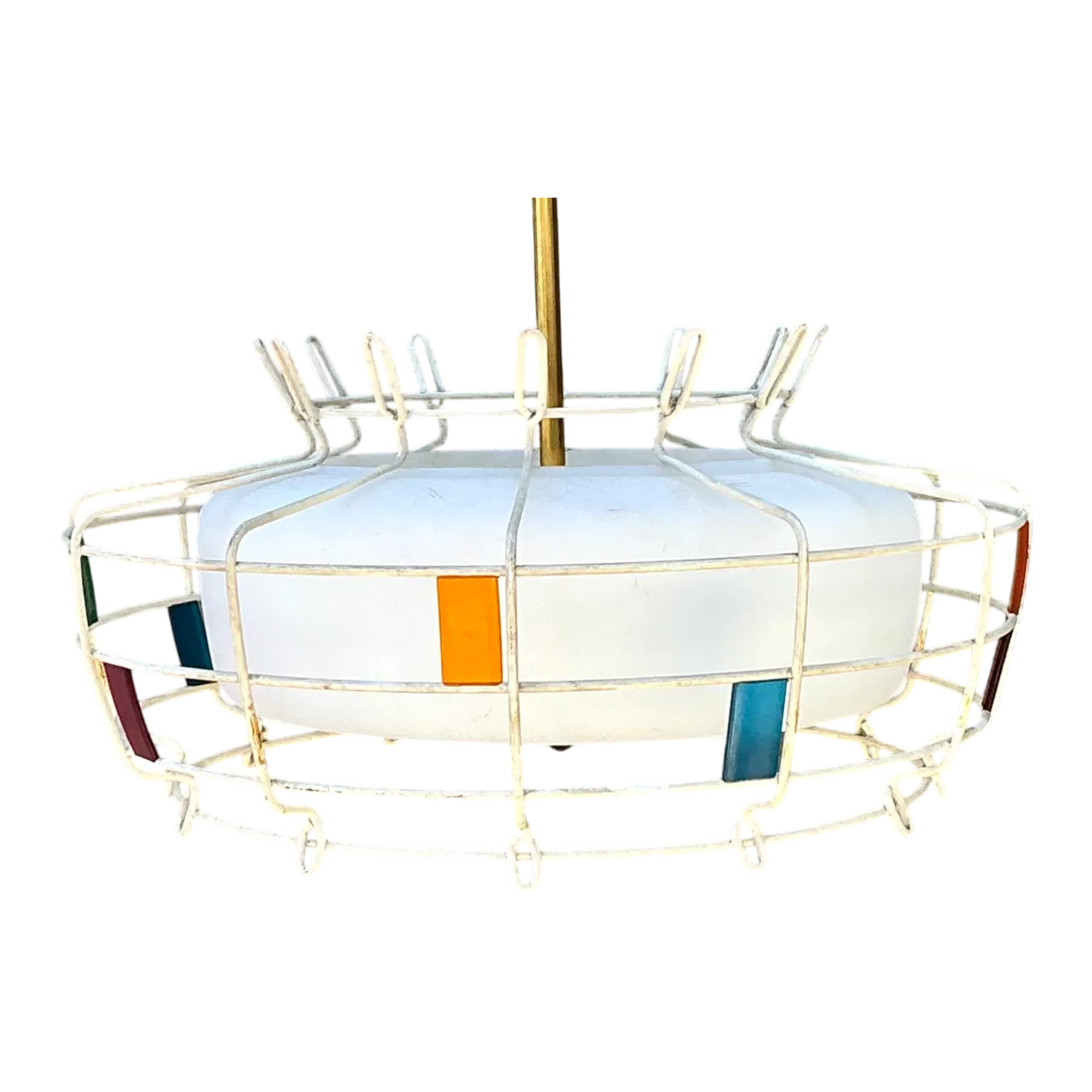 Vintage Mid-Century Modern Wire Pendant Fixture