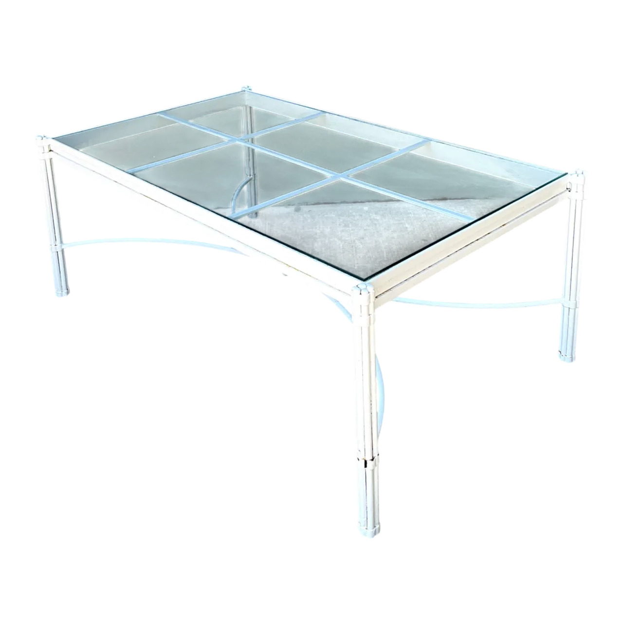 Vintage Metal and Glass Coffee Table