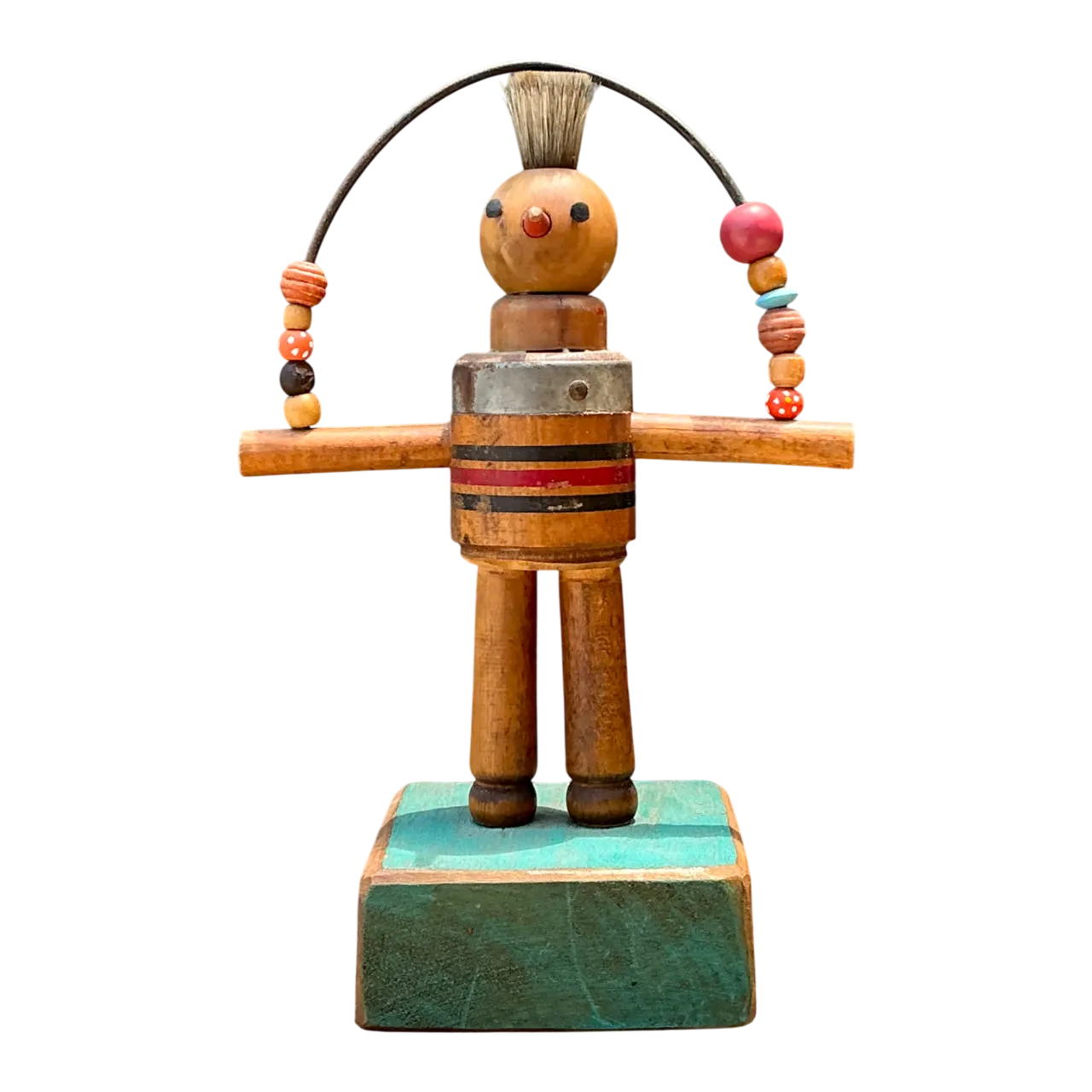Vintage Wood and Metal Figurative Found Object Sculpture