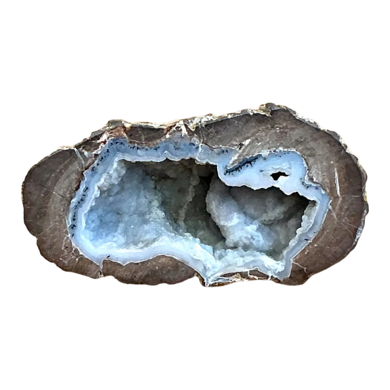 Vintage Natural Blue Quartz Geode