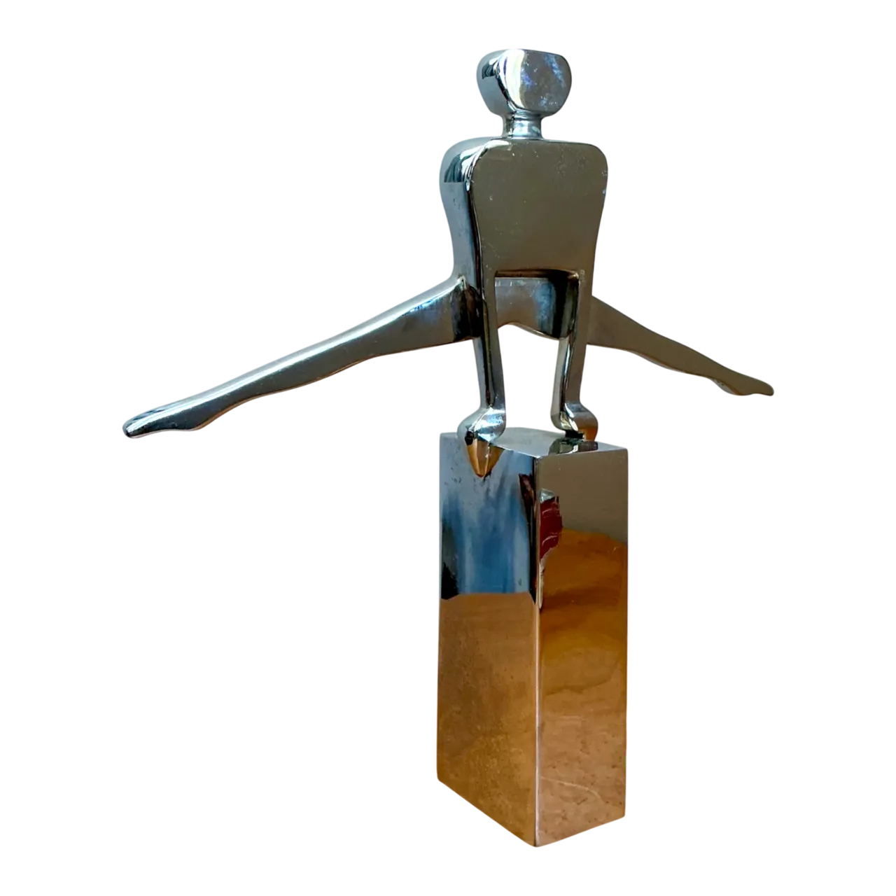Vintage Chrome Figurative Sculpture