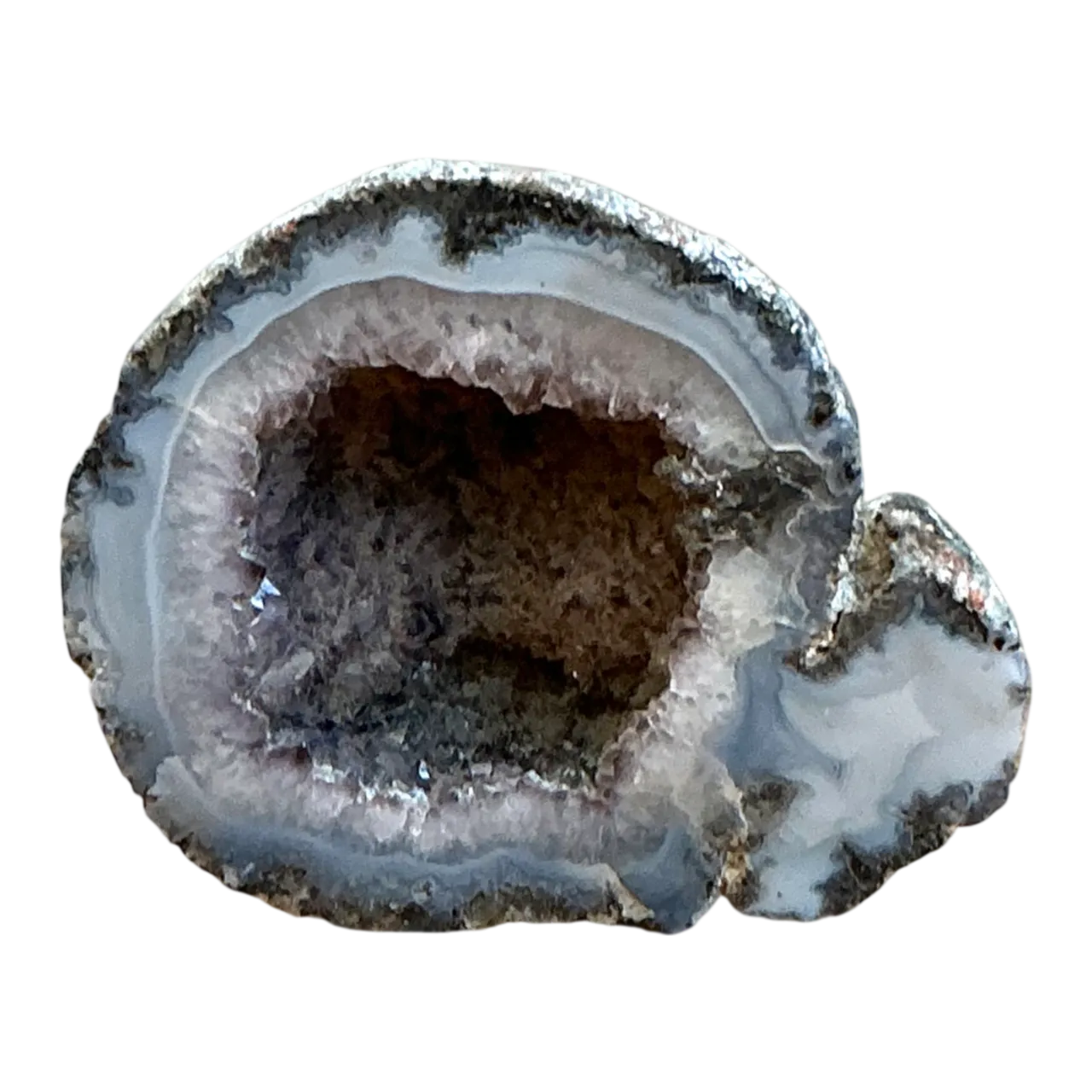 Vintage Natural Blue Quartz Geode