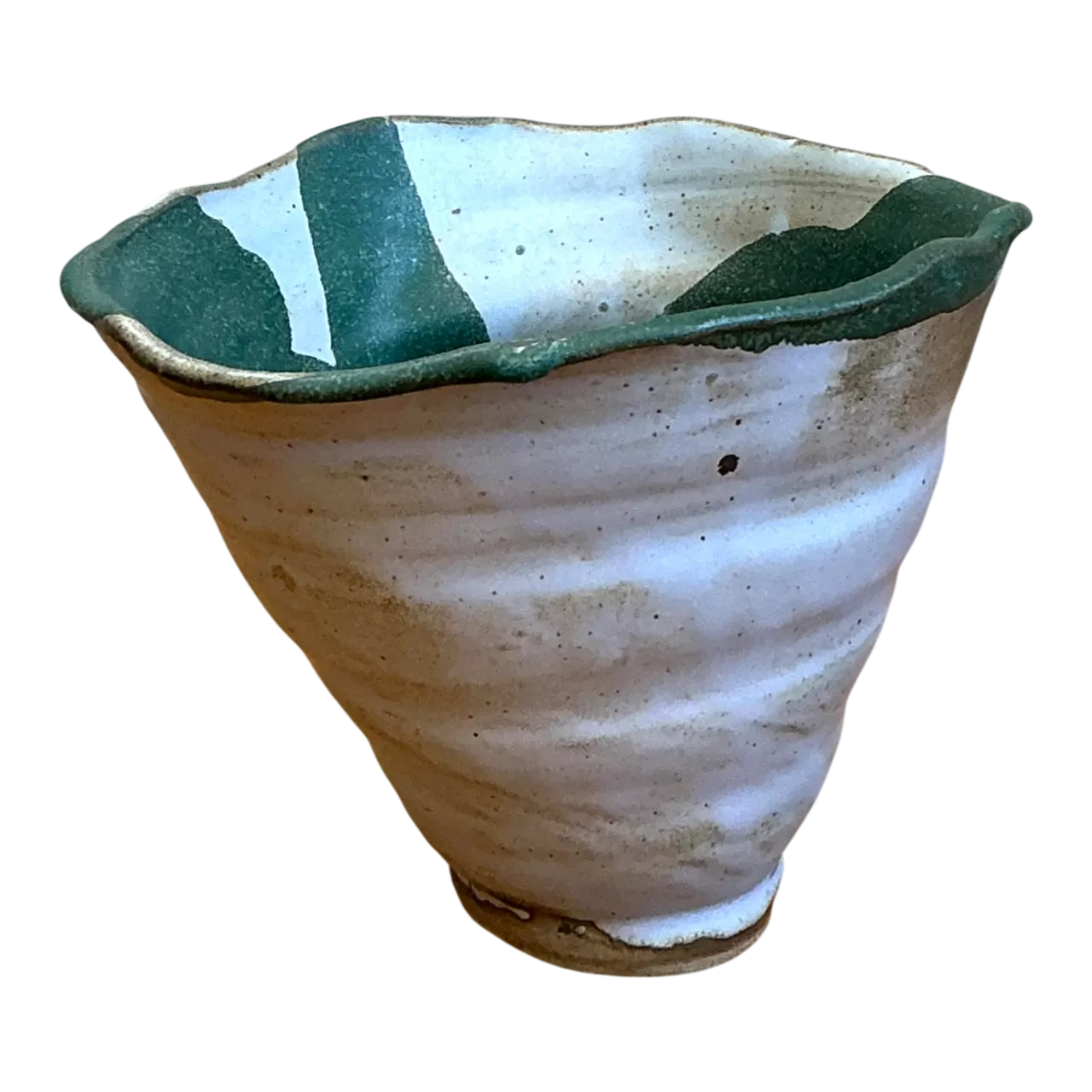 Vintage Abstract Stoneware Decorative Bowl