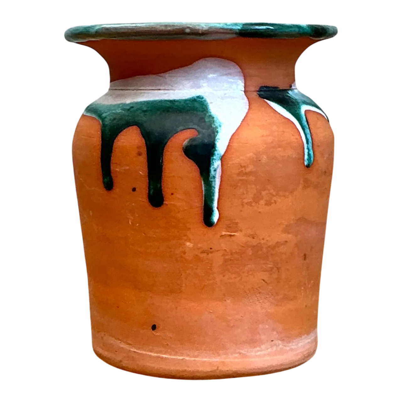 Vintage Drip Glaze Terracotta Vase