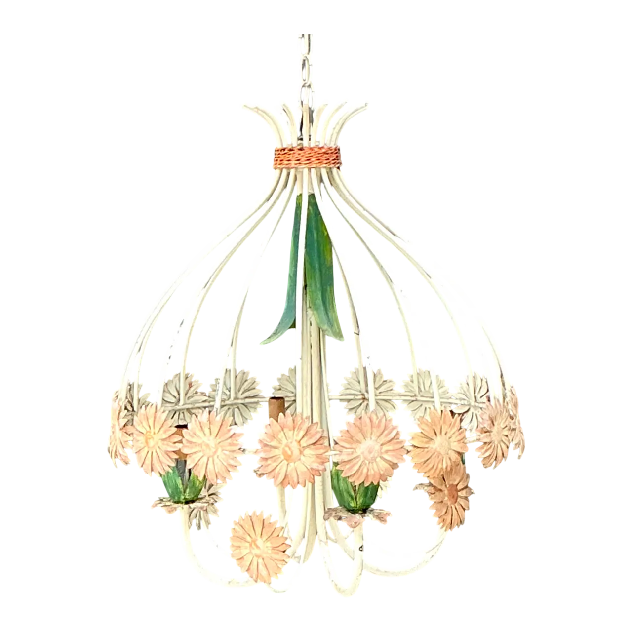 Vintage Tole Daisy Chandelier