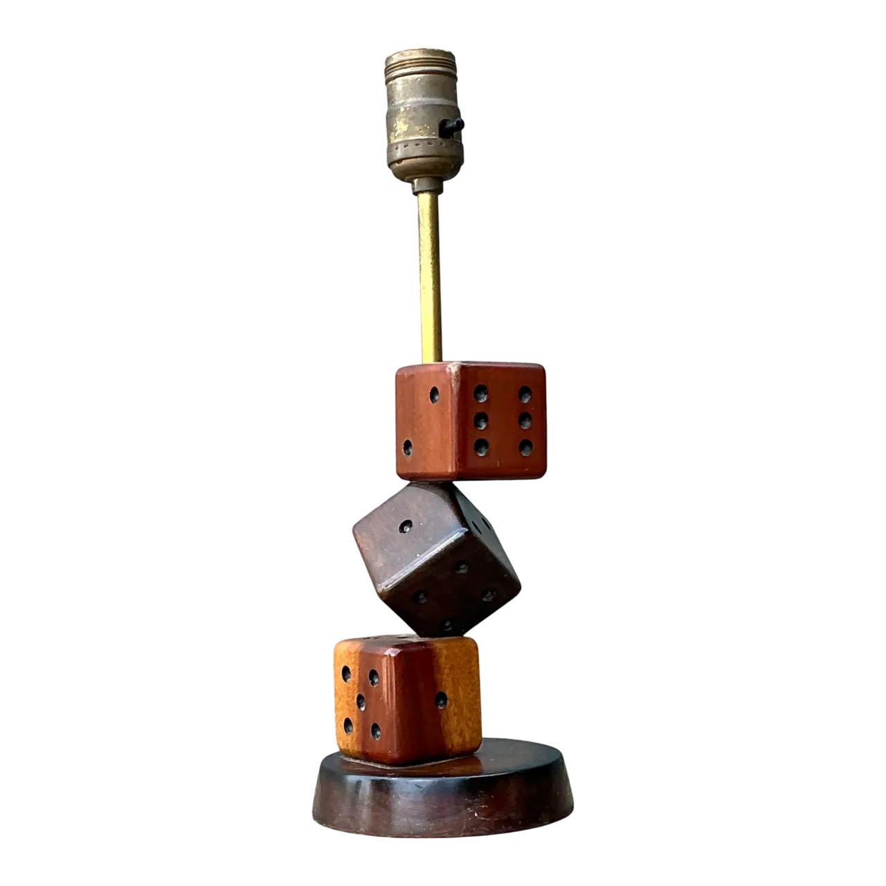 Vintage Wood Dice Desk Lamp