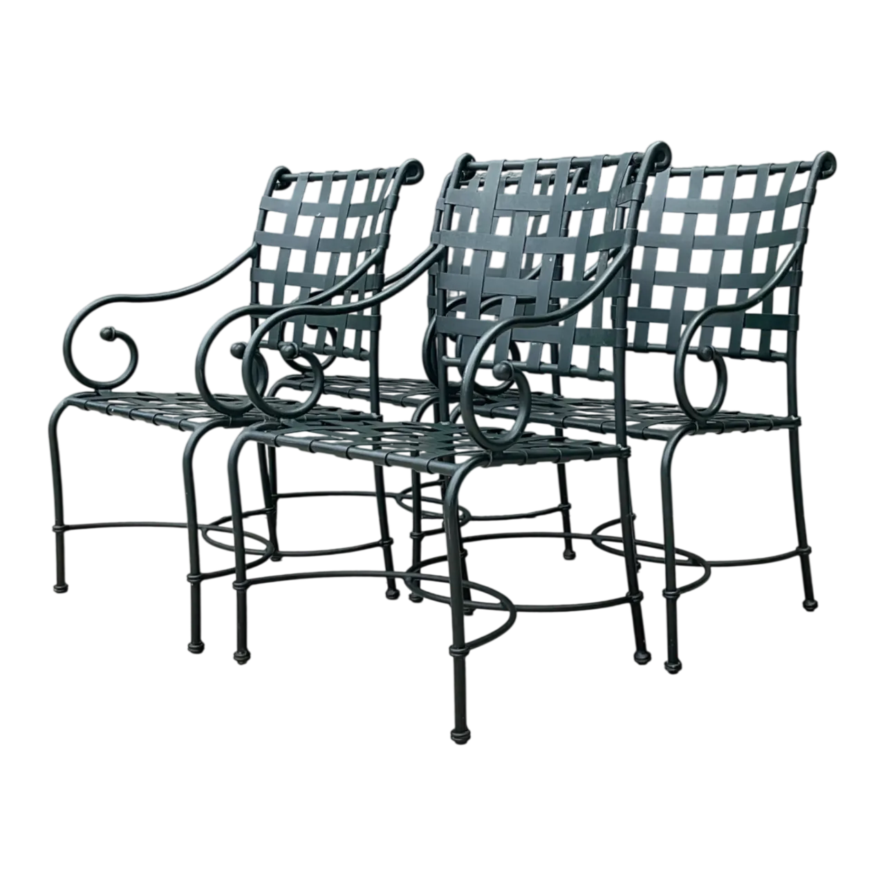 Brown Jordan “Florentine” Aluminum Outdoor Armchairs - Set of Four