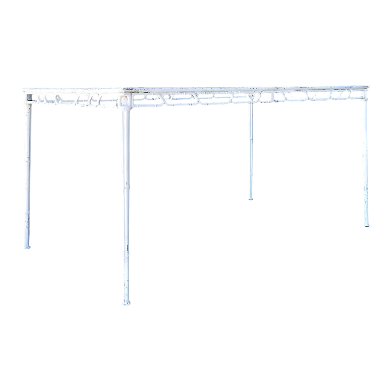 Vintage Brown Jordan “Calcutta” Metal Patio Dining Table with Glass Top