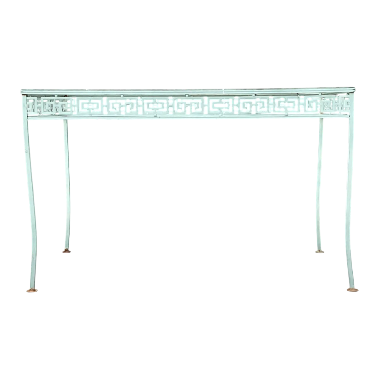 Vintage Meadowcraft Outdoor Dining Table with Greek Key Pattern