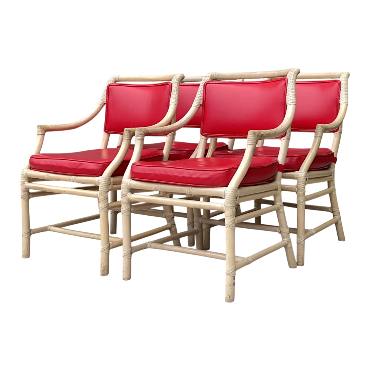Vintage McGuire Rattan Dining Chairs - Set Of 4