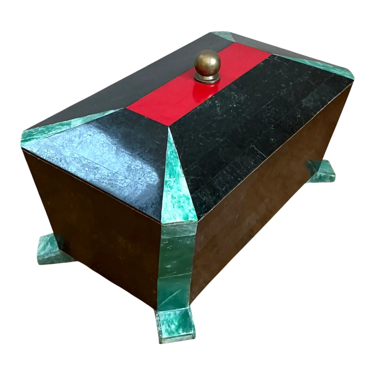 Vintage Art Deco Stone Inlay Box