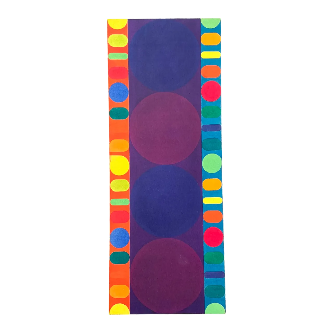 Vintage Geometric Abstract Painting On Canvas