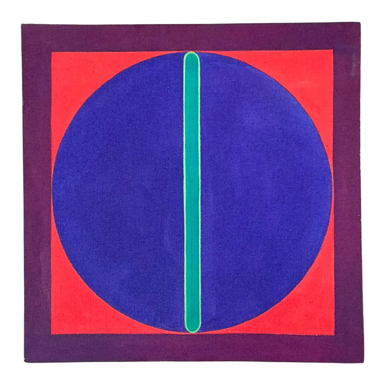 Vintage Geometric Abstract Painting On Canvas