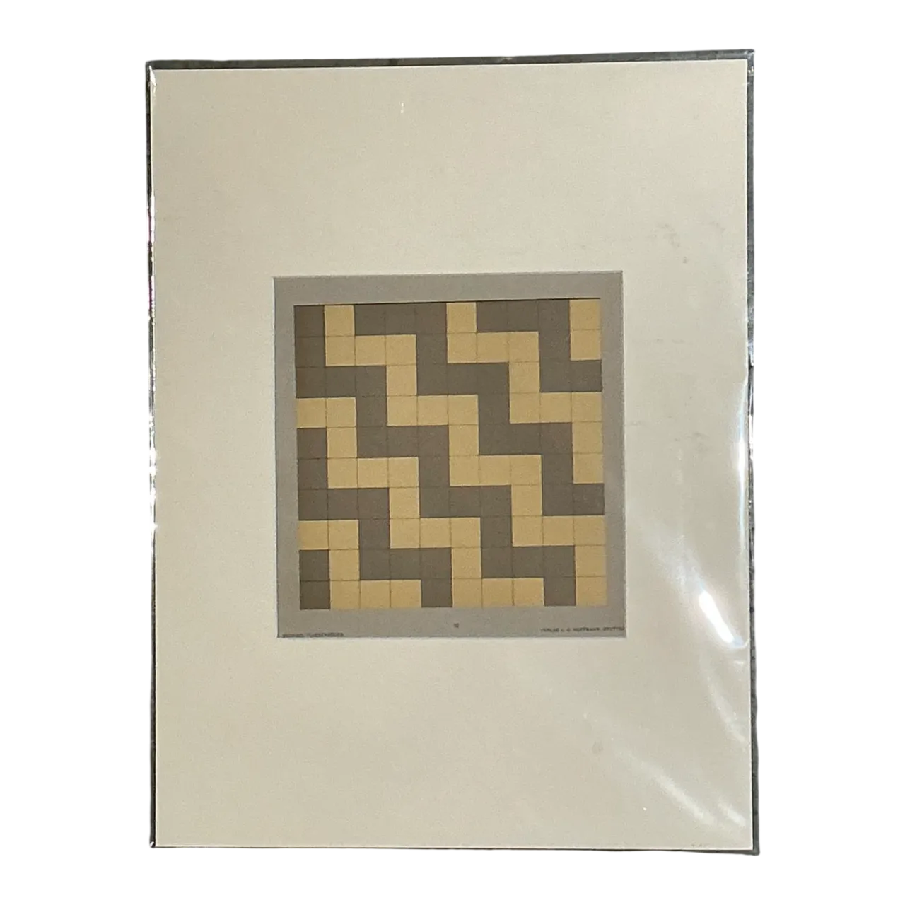 Vintage Geometric Tile Pattern Serigraph