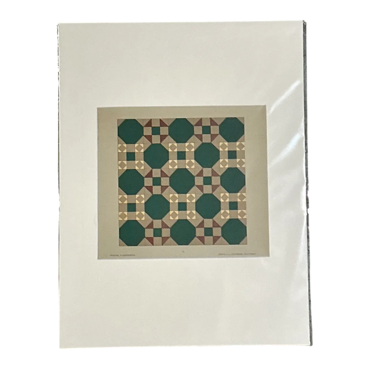 Vintage Geometric Tile Pattern Serigraph