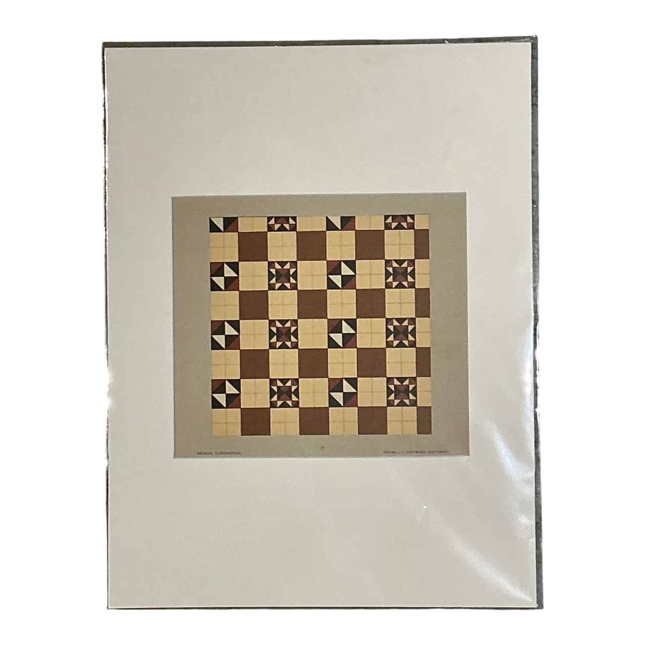 Vintage Geometric Tile Pattern Serigraph
