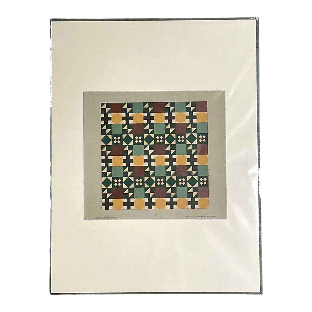 Vintage Geometric Tile Pattern Serigraph