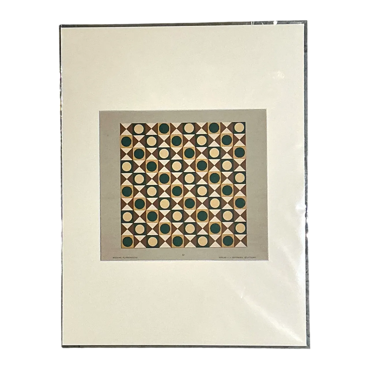 Vintage Geometric Tile Pattern Serigraph