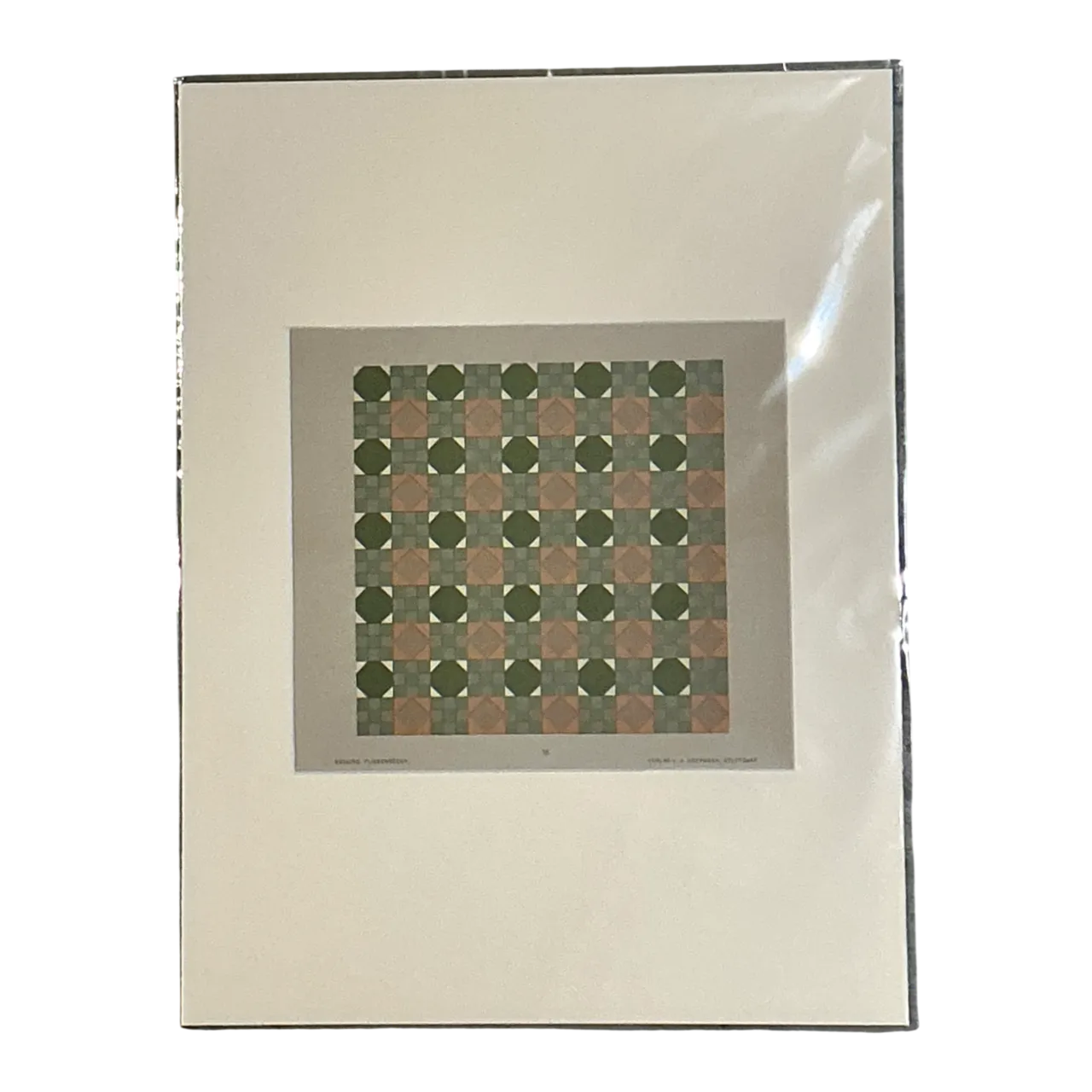 Vintage Geometric Tile Pattern Serigraph