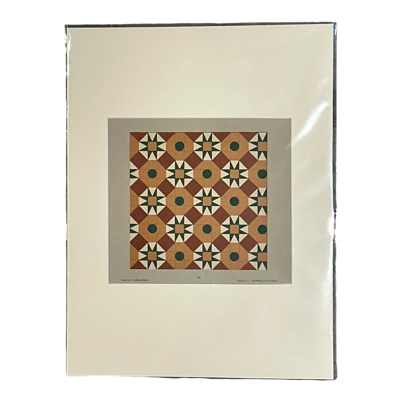 Vintage Geometric Tile Pattern Serigraph