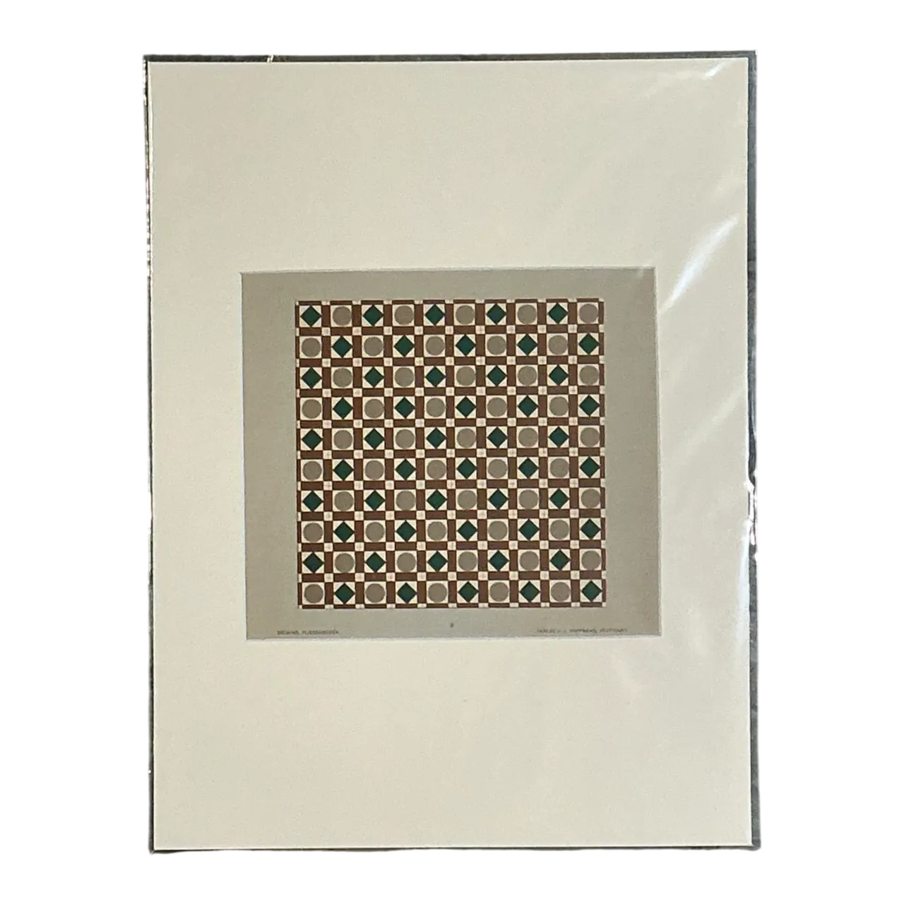 Vintage Geometric Tile Design Serigraph