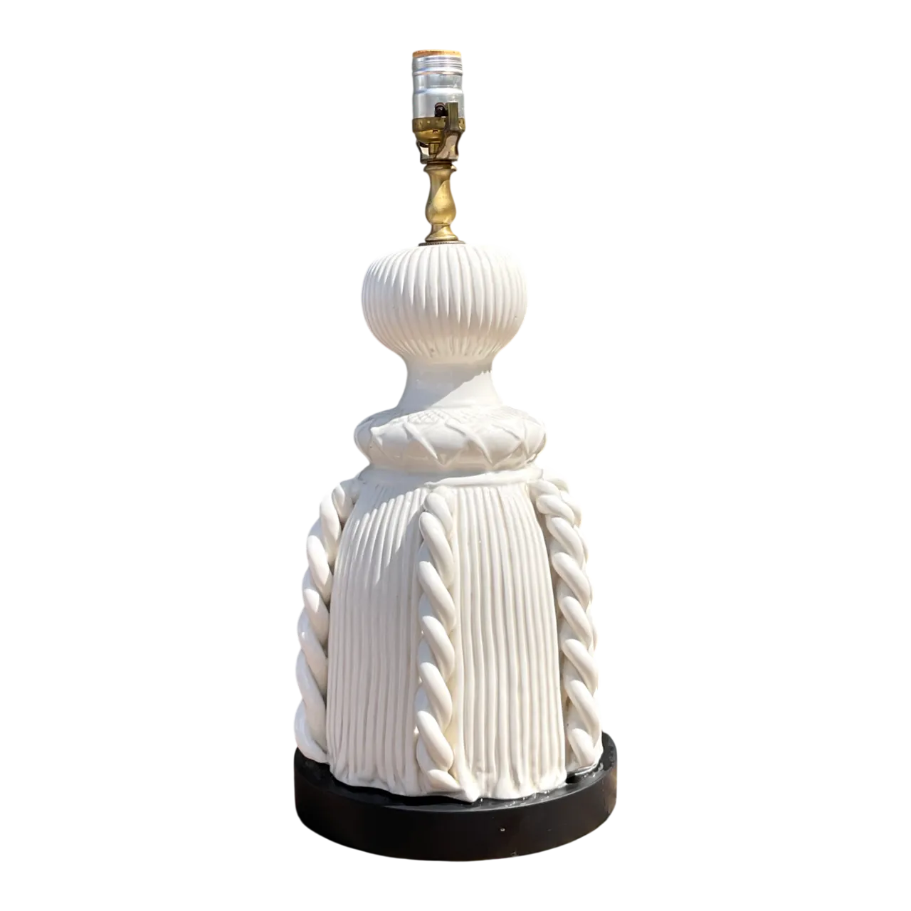 Vintage Ceramic Rope Detail Table Lamp