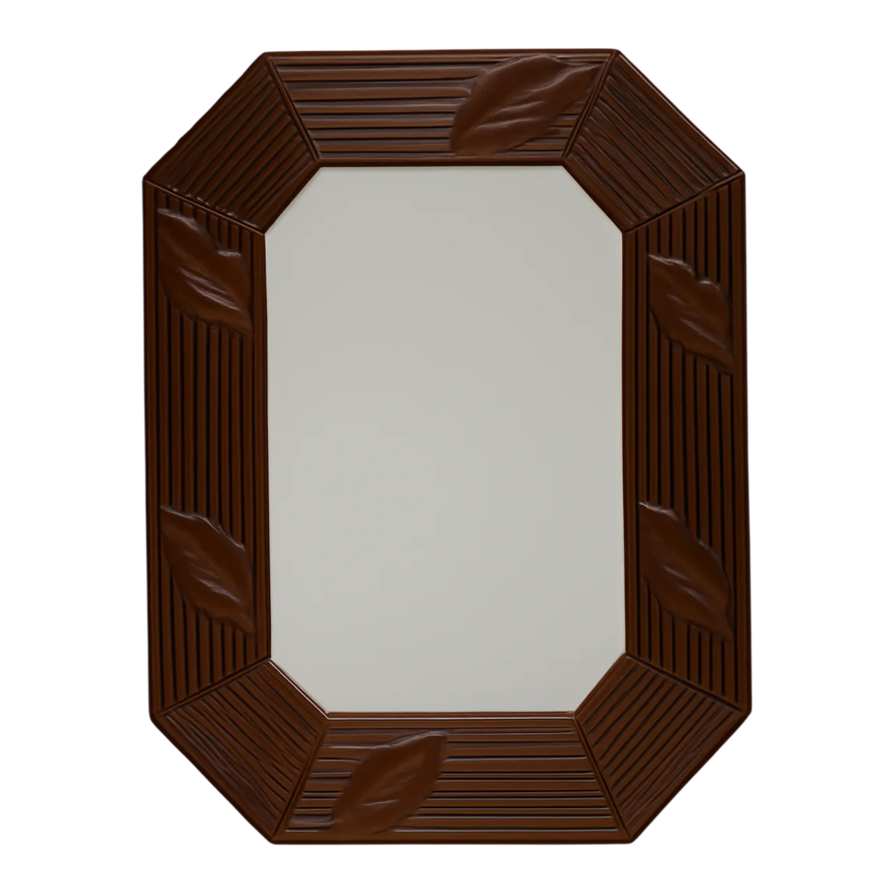 Vintage Octagonal Rattan Wall Mirror