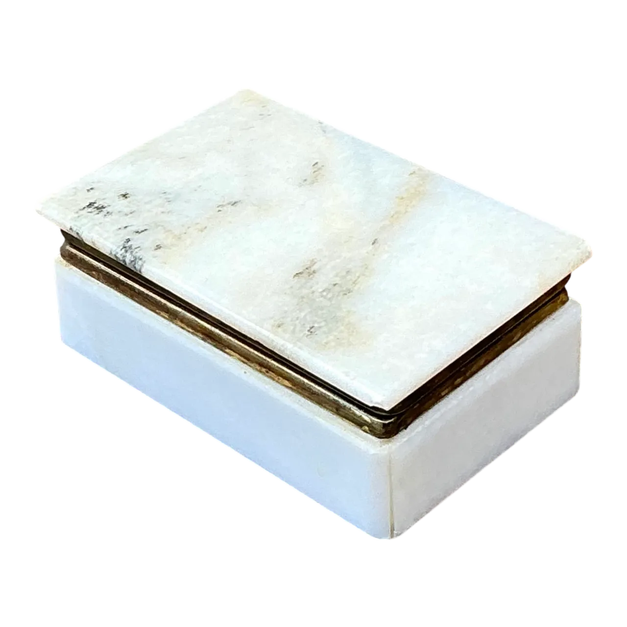 Vintage Stone and Metal Trinket Box